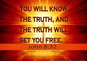 John 8-2 You Will Know The Truth And It Will Set You Free red